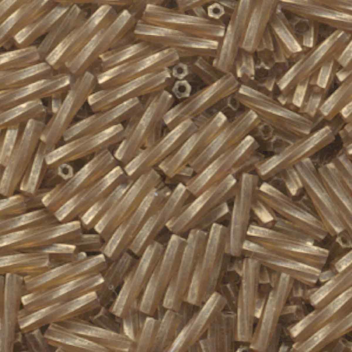 Kraal twisted bugles 12mm matt gold - 5 gram-Kralen-Kraaltjes van Renate