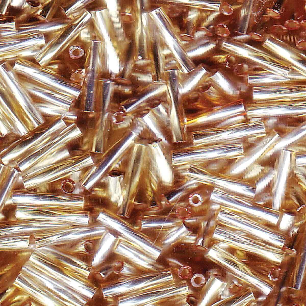 Kraal twisted bugles 12mm silverlined topaz - 5 gram-Kralen-Kraaltjes van Renate