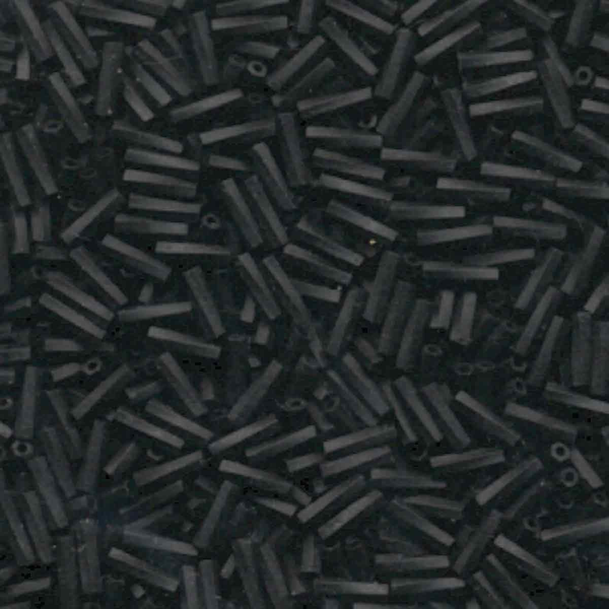 Kraal twisted bugles 6mm matt zwart - 5 gram-Kralen-Kraaltjes van Renate