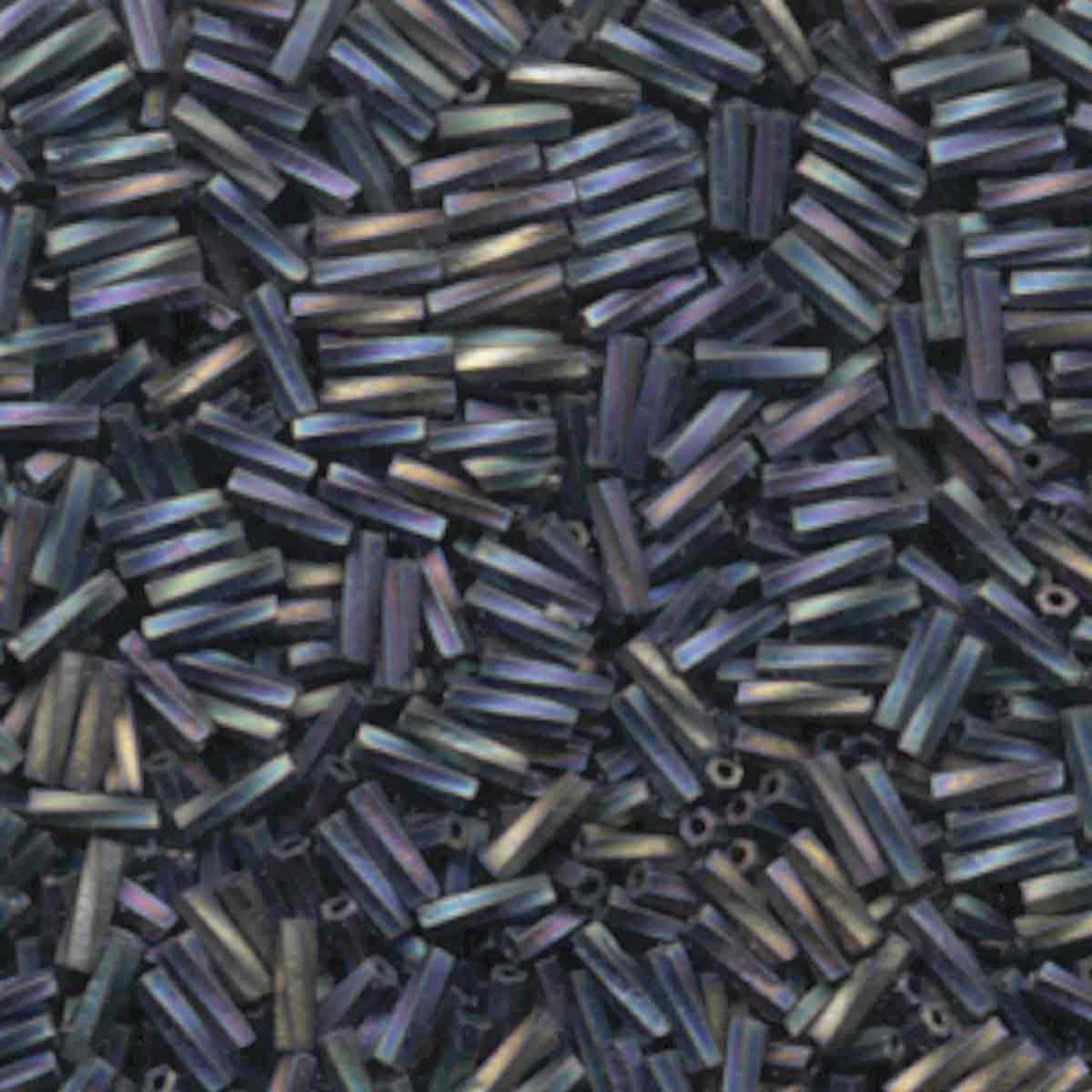 Kraal twisted bugles 6mm matt zwart AB - 5 gram-Kralen-Kraaltjes van Renate