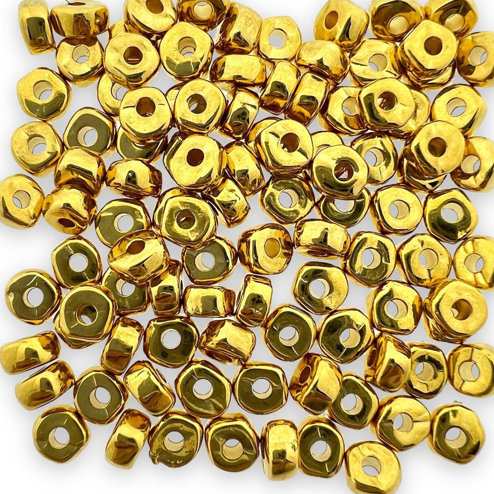 Kraal vijfhoek Ø1,5mm Goud DQ 2,6x4,8mm-Kralen-Kraaltjes van Renate