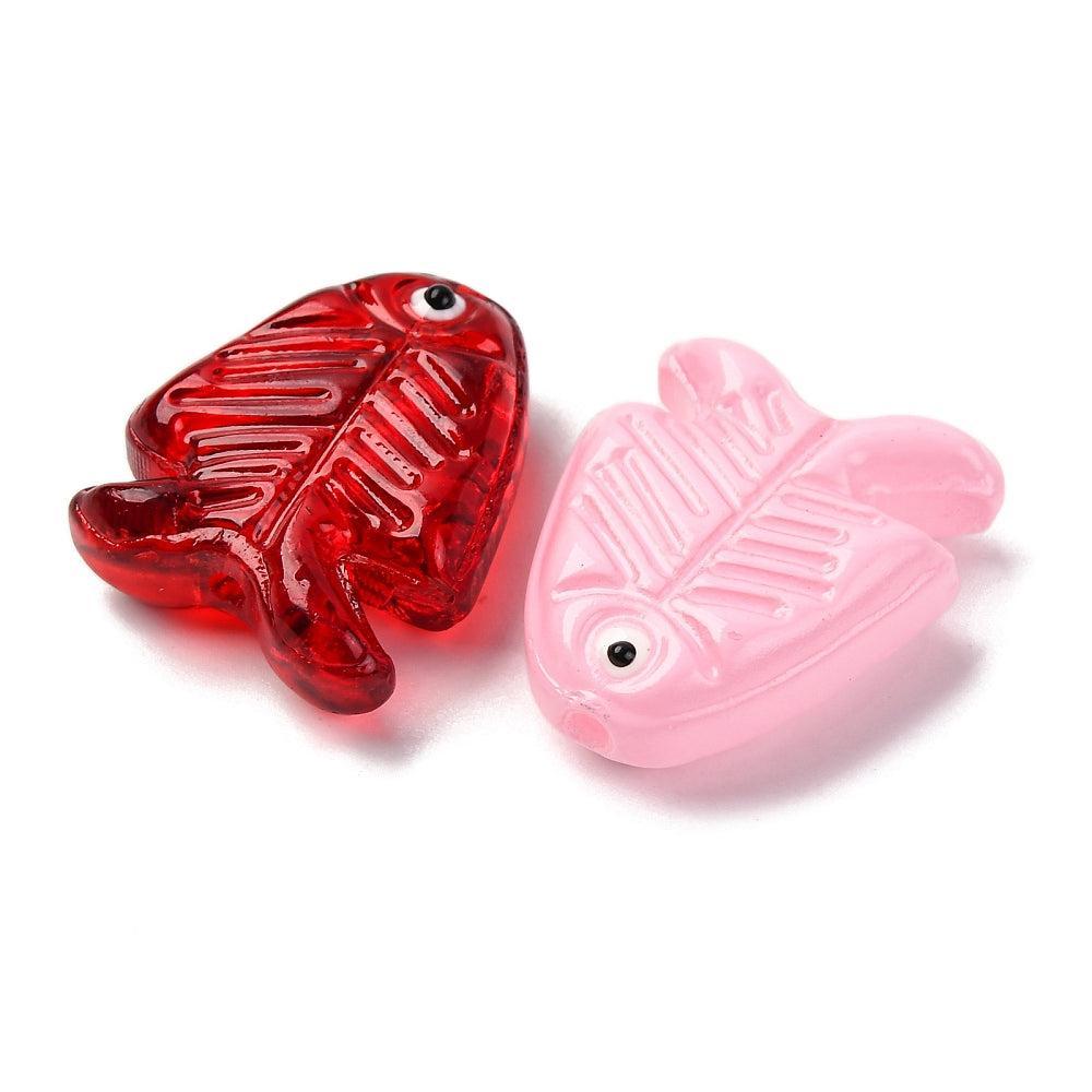 Kraal vis lampwork Multicolor 21,5mm- per stuk-Kralen-Kraaltjes van Renate