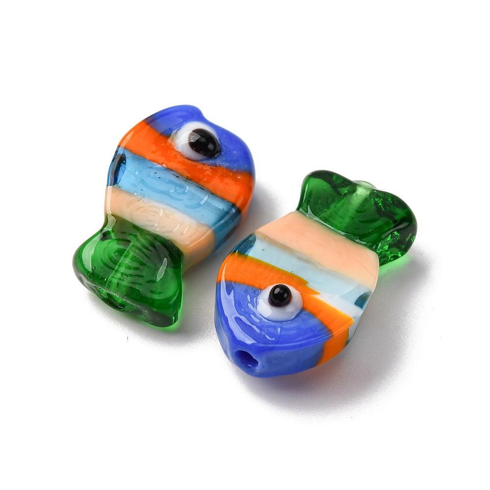 Kraal vis lampwork colorful 20mm- per stuk-Kralen-Kraaltjes van Renate