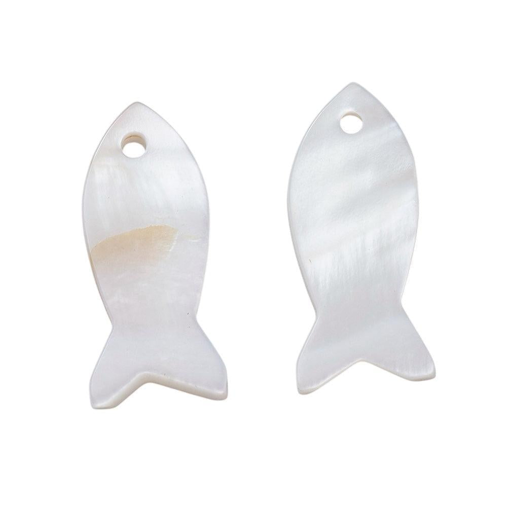 Kraal vis schelp 22mm- per stuk-bedels-Kraaltjes van Renate