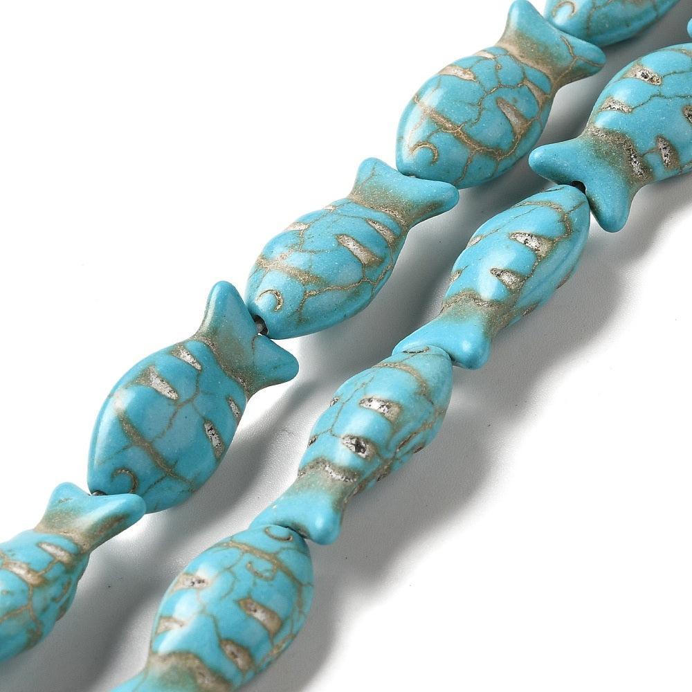 Kraal vis turquoise synthetic 23mm- per stuk-Kralen-Kraaltjes van Renate