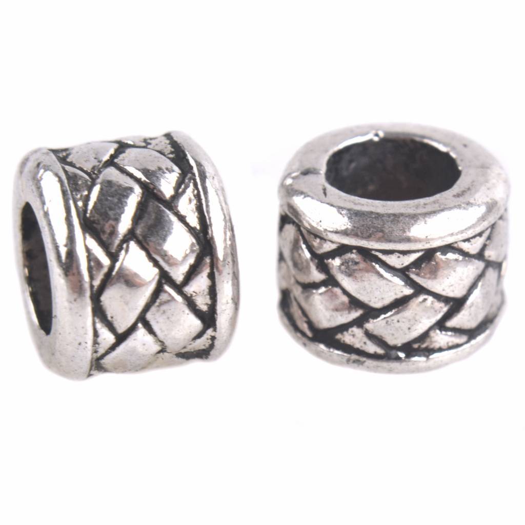 Kraal vlecht Ø5,5mm Zilver 10x8mm - 4 stuks-Kraaltjes van Renate