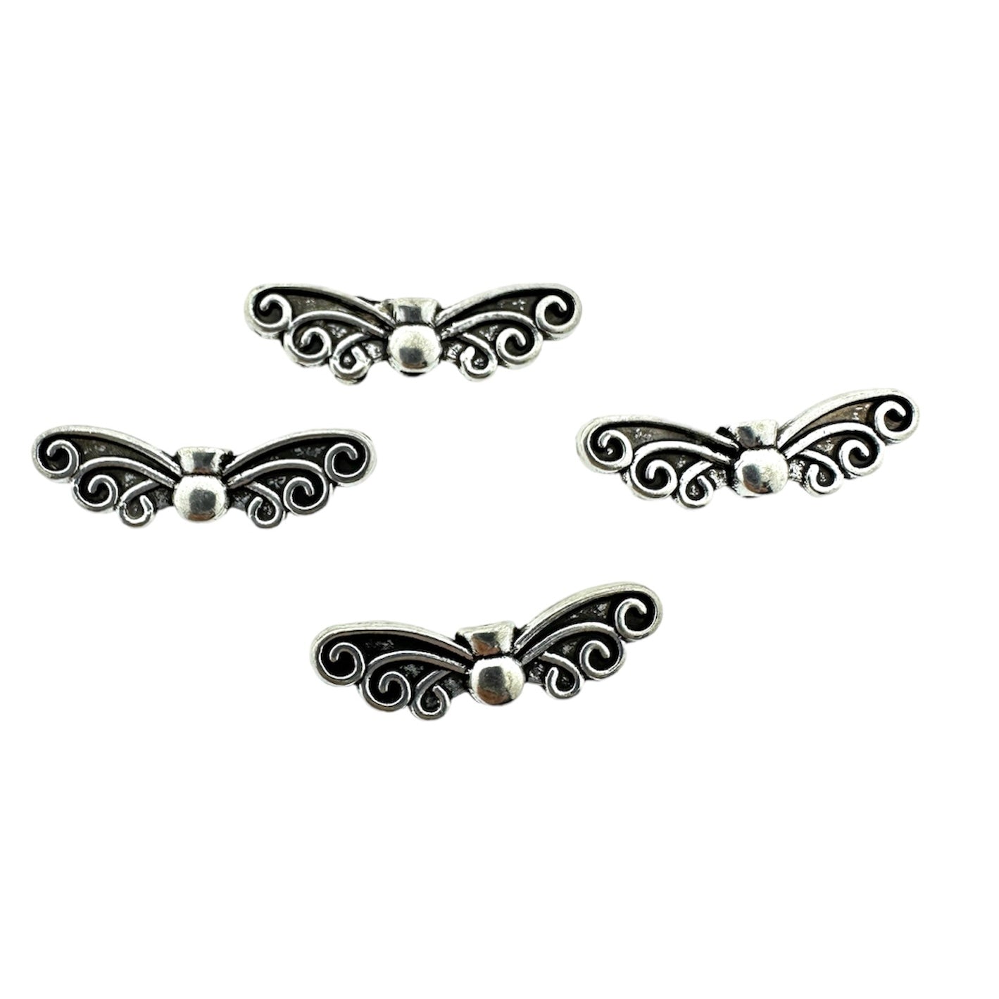 Kraal vlinder zilver 7x22mm- per 4 stuks-Kralen-Kraaltjes van Renate