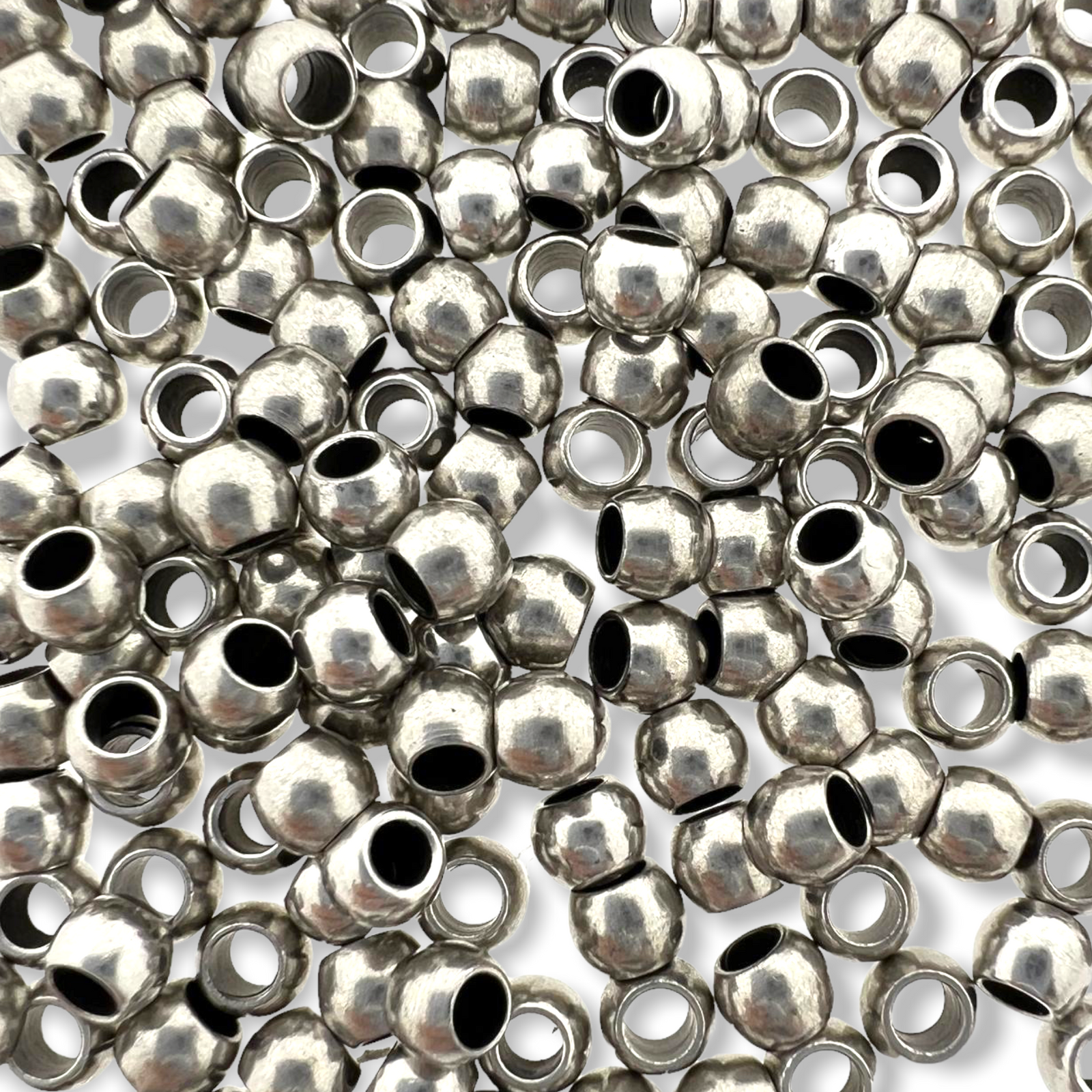 Kraal zilver Ø2mm 4mm DQ-Kralen-Kraaltjes van Renate