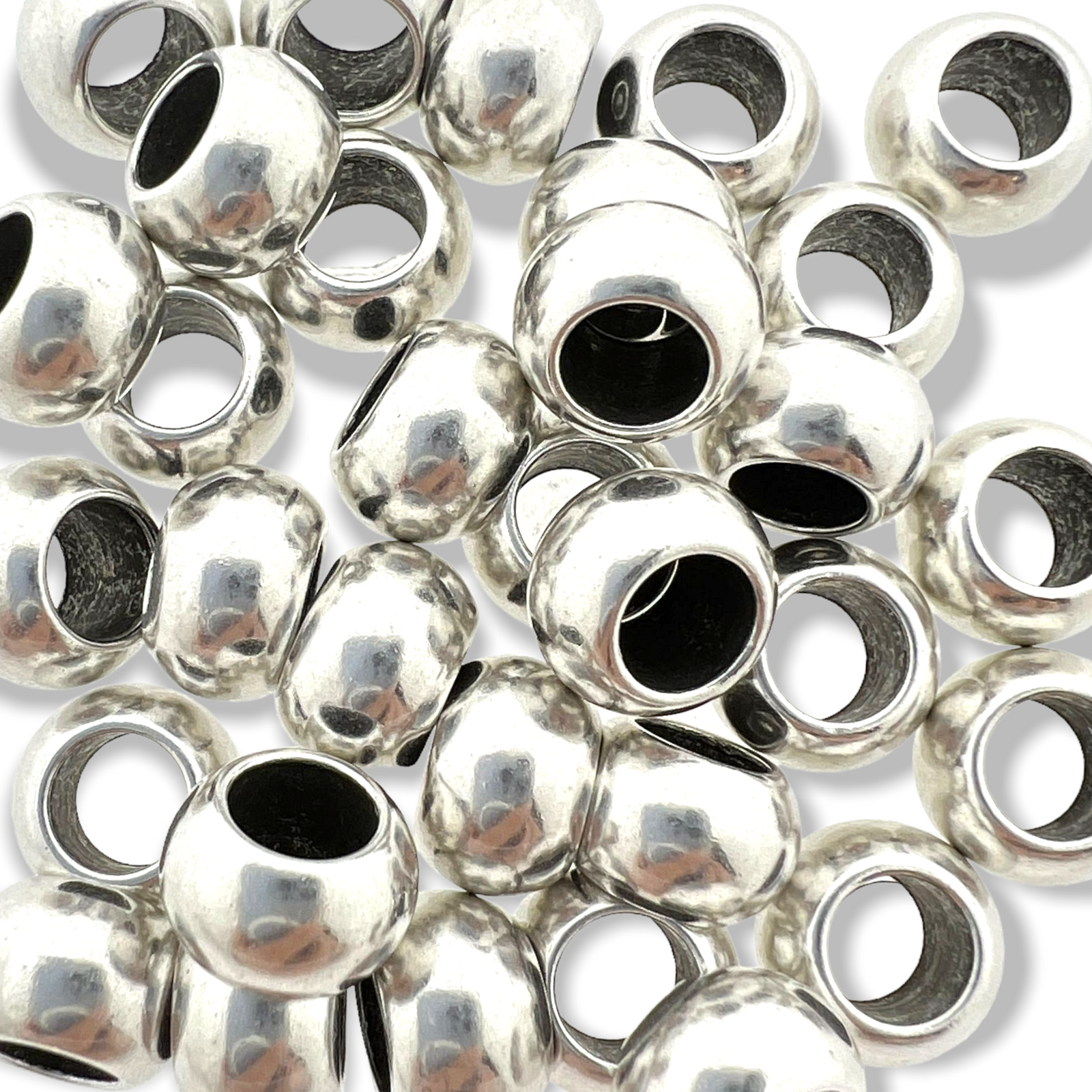 Kraal zilver Ø9mm 6x9mm DQ-Kralen-Kraaltjes van Renate