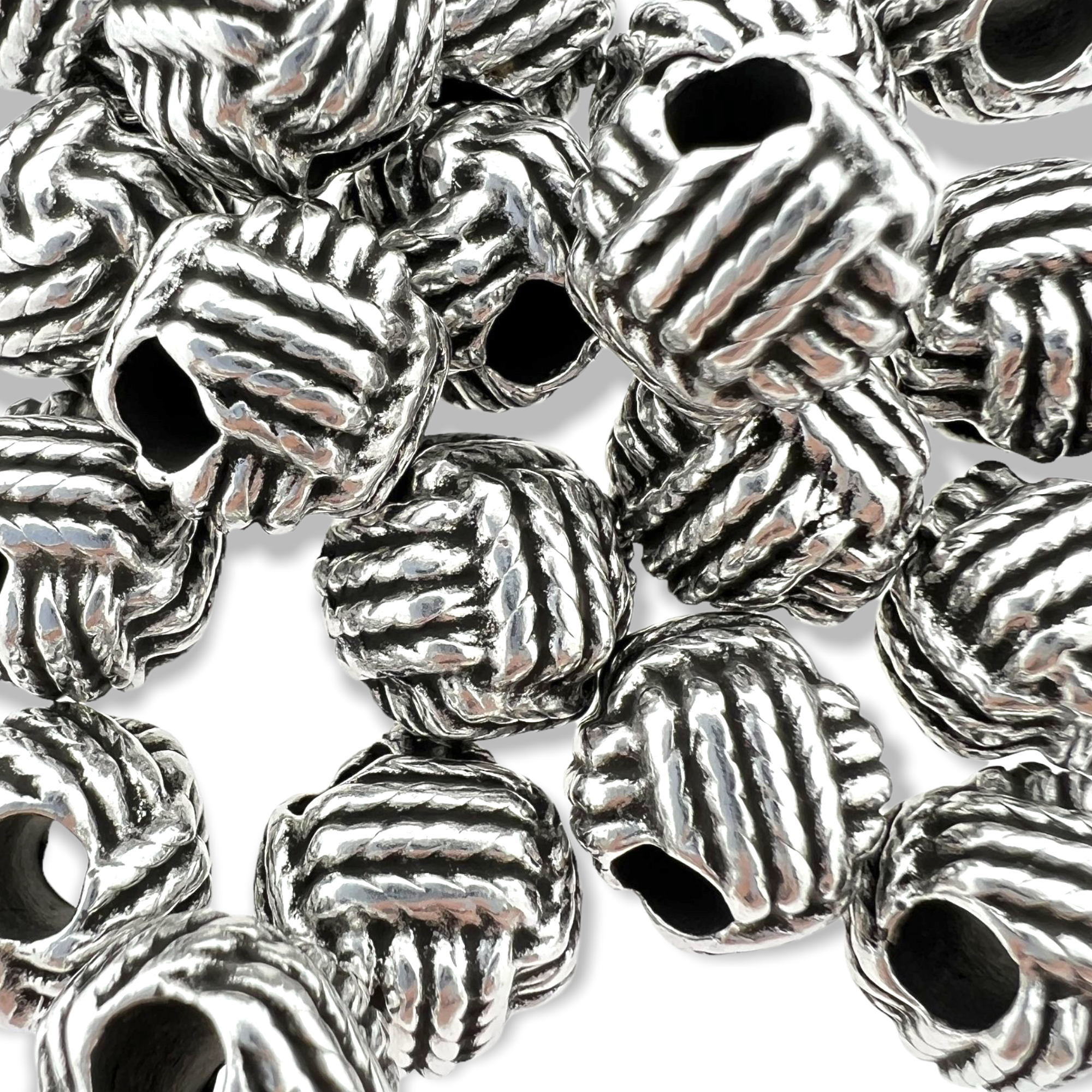 Kraal zilver knoop Ø4mm 10mm DQ-Kralen-Kraaltjes van Renate