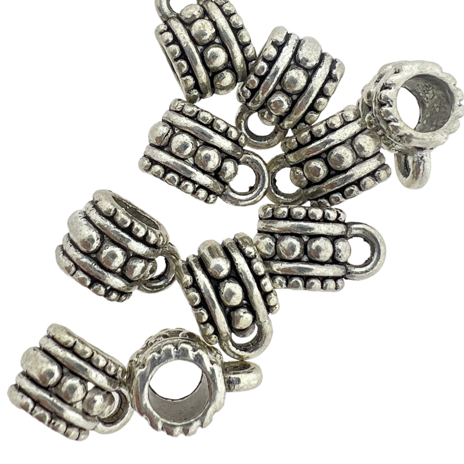 Kraal zilver met oogje 7x6mm- per 10 stuks-bedels-Kraaltjes van Renate