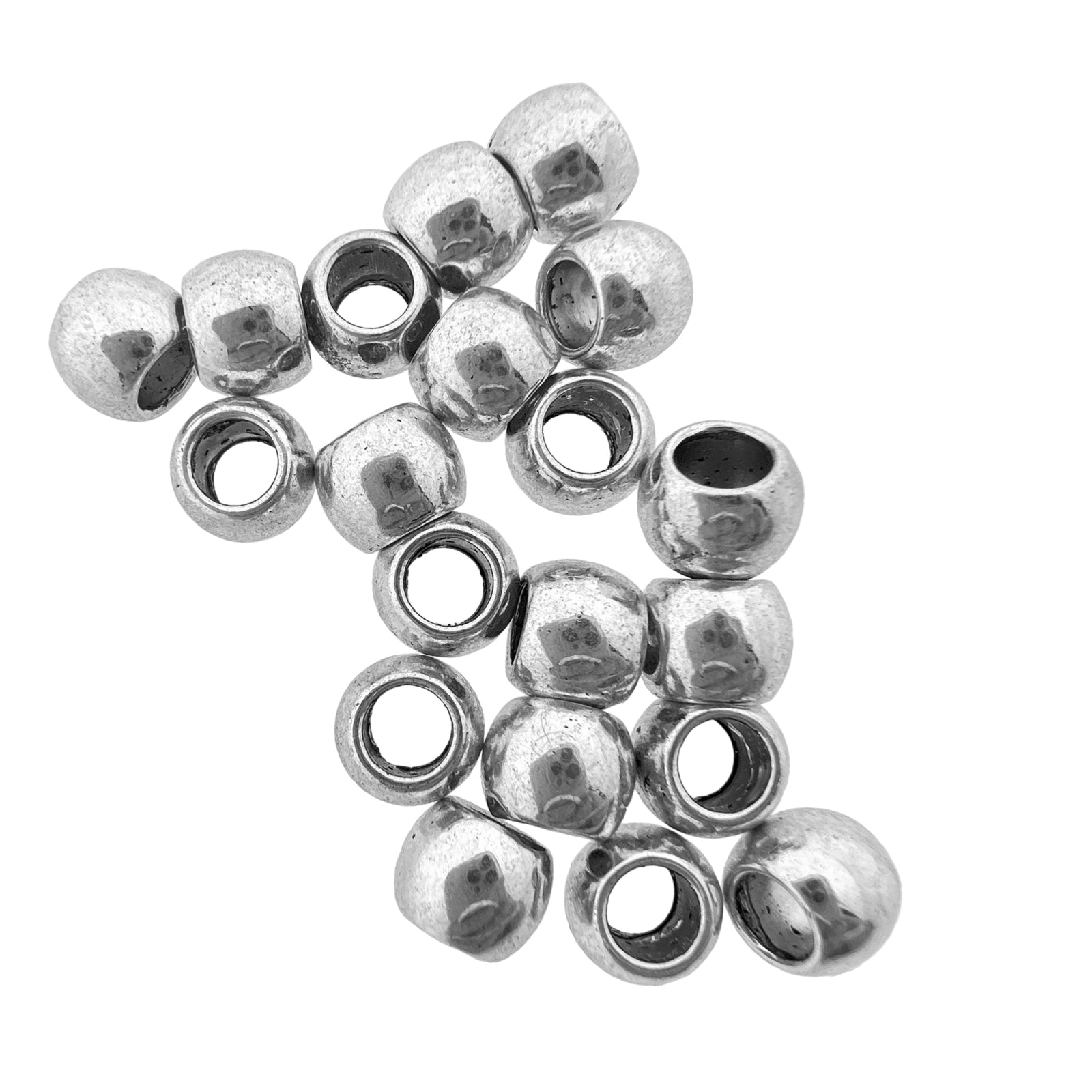 Kraal zilver tibetan style 7x6mm- per 10 stuks-bedels-Kraaltjes van Renate