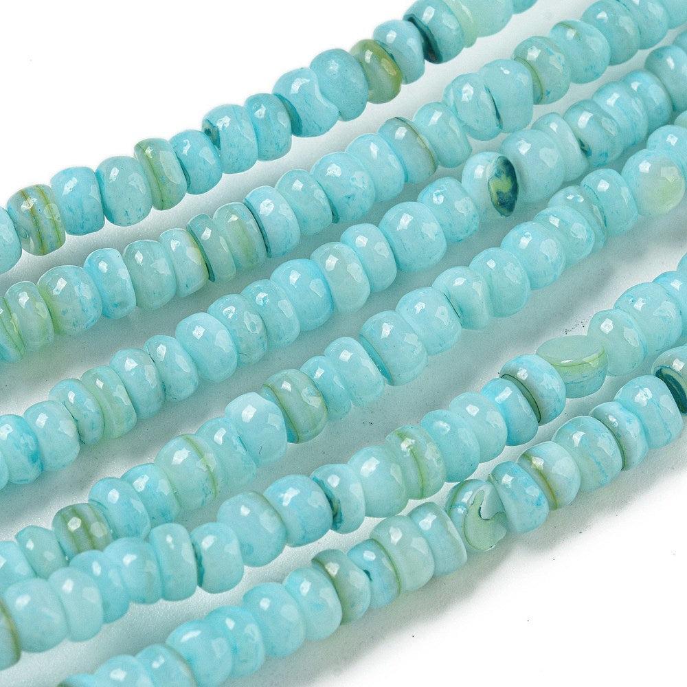 Kraal zoetwater Blauw disc 3mm- ±9cm-Kralen-Kraaltjes van Renate