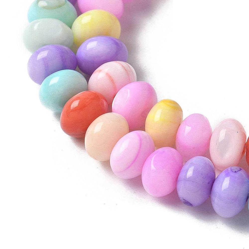 Kraal zoetwater Multicolor disc 6mm- ±9cm-Kralen-Kraaltjes van Renate