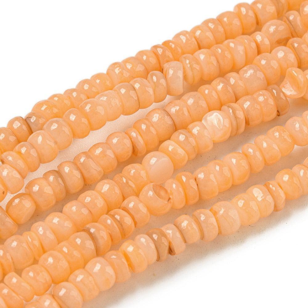 Kraal zoetwater Oranje disc 3mm- ±9cm-Kralen-Kraaltjes van Renate