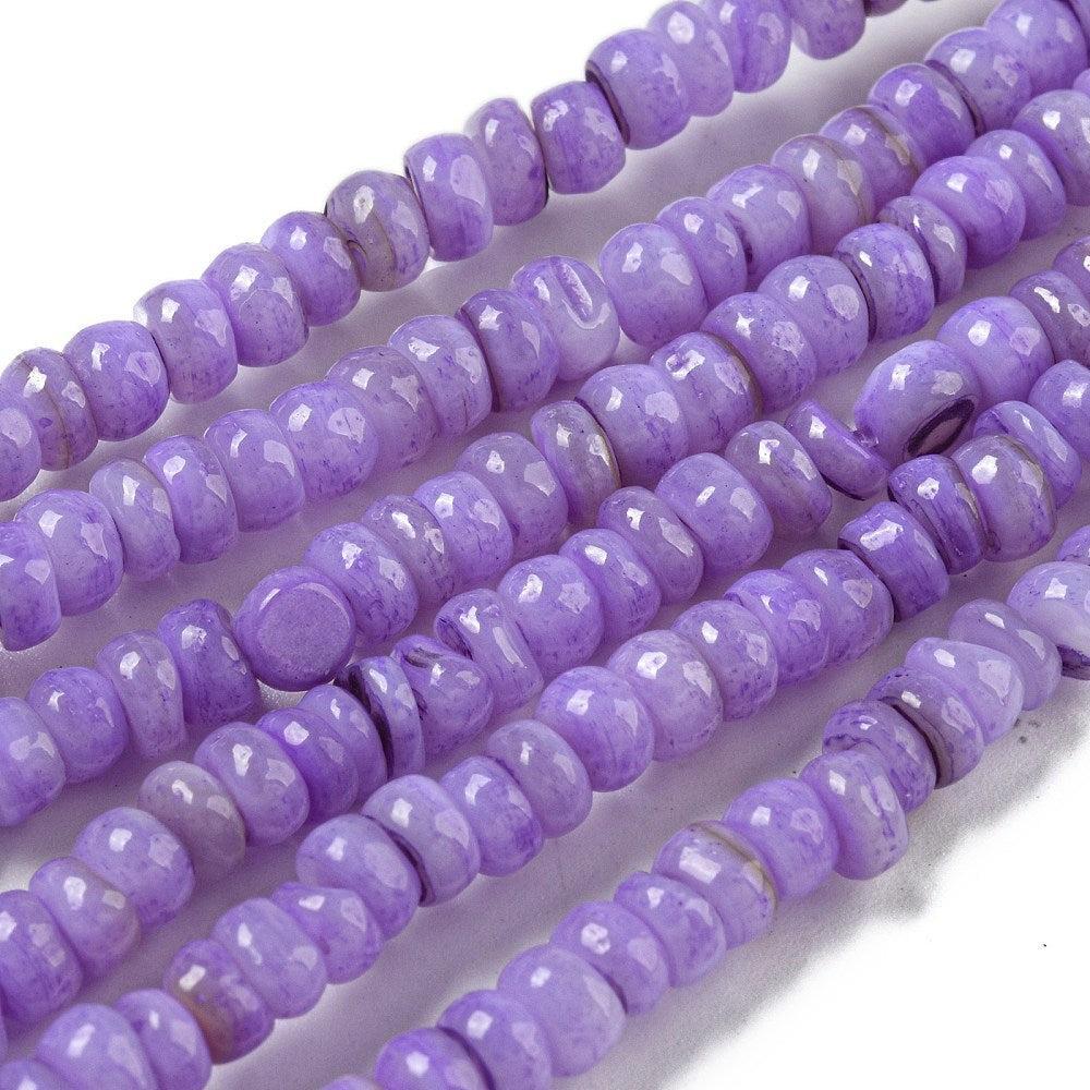 Kraal zoetwater Paars disc 3mm- ±9cm-Kralen-Kraaltjes van Renate