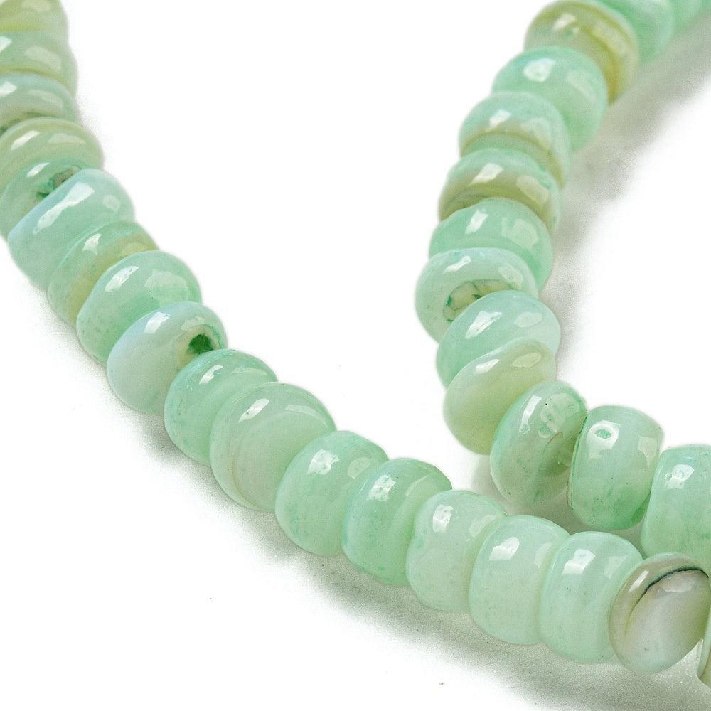 Kraal zoetwater turquoise disc 3mm- ±9cm-Kralen-Kraaltjes van Renate