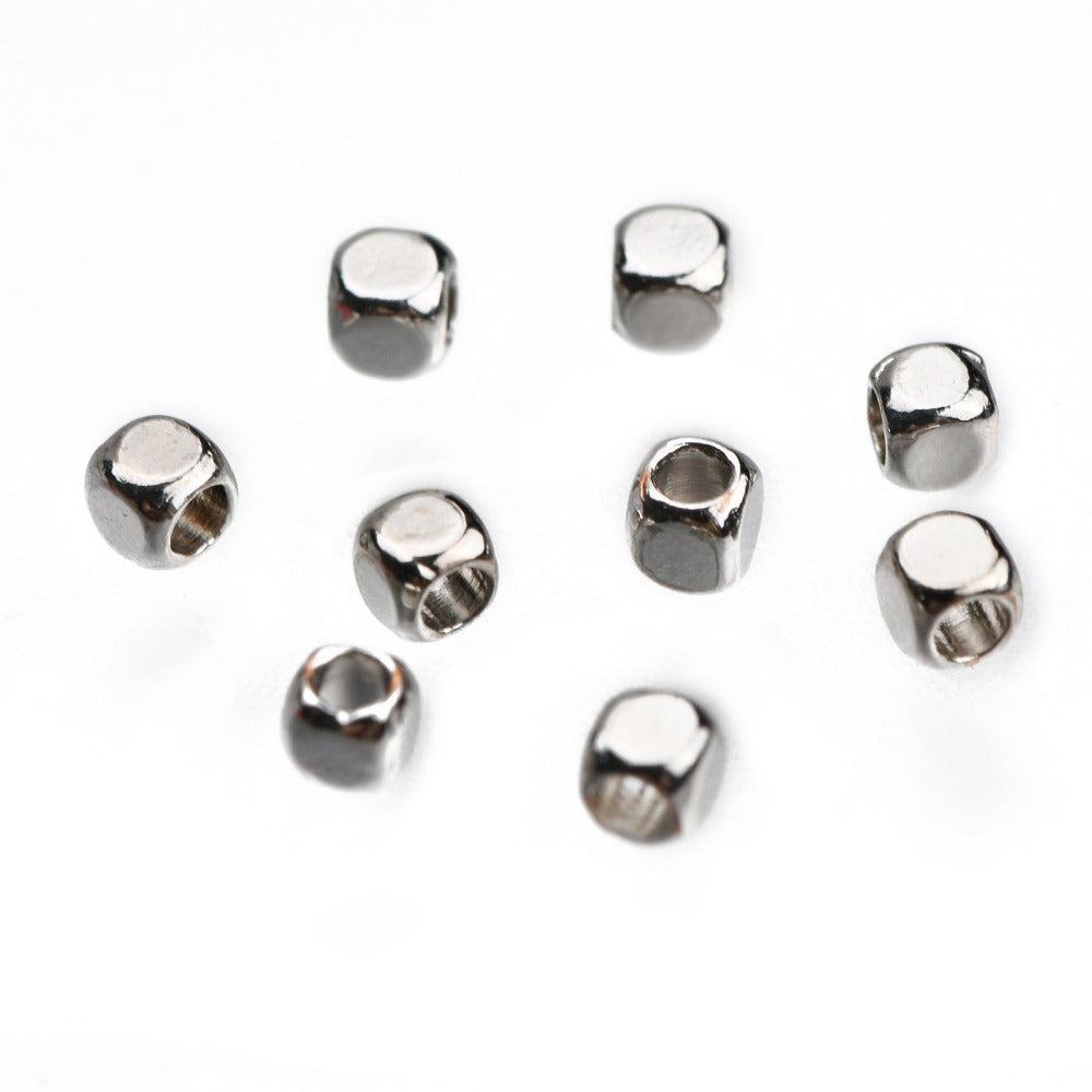 Kralen 18K zilver cube 2mm - 25 stuks-Onderdelen-Kraaltjes van Renate