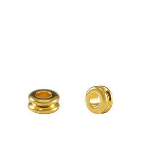 Kralen DQ metaal tubes Goud 3x5mm-bedels-Kraaltjes van Renate