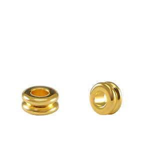 Kralen DQ metaal tubes Goud 3x6mm-bedels-Kraaltjes van Renate