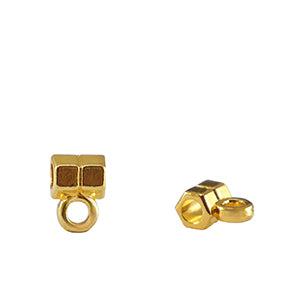 Kralen DQ metaal tubes met oog goud 4x6mm-bedels-Kraaltjes van Renate
