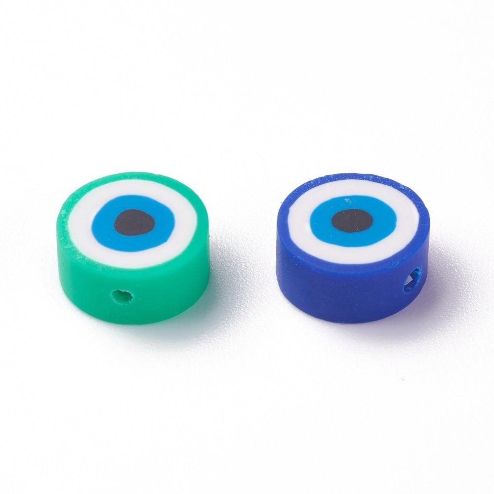 Kralen Evil Eye Polymeerklei Mix 10mm - 10 stuks-Kralen-Kraaltjes van Renate