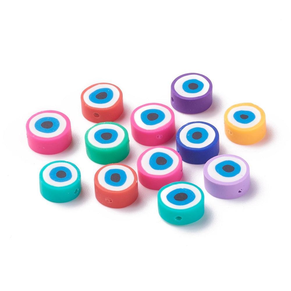 Kralen Evil Eye Polymeerklei Mix 10mm - 10 stuks-Kralen-Kraaltjes van Renate