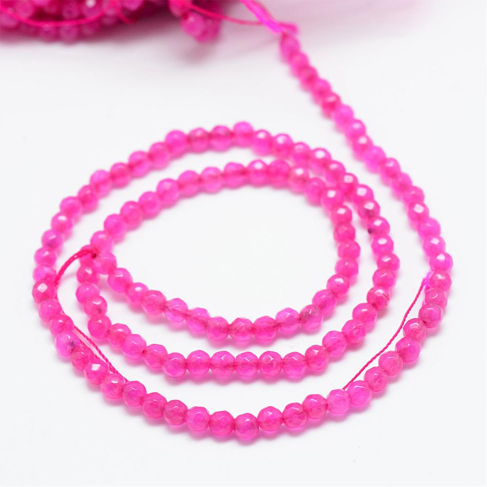 Kralen Facet Magenta 3mm- per ±9cm-Kralen-Kraaltjes van Renate