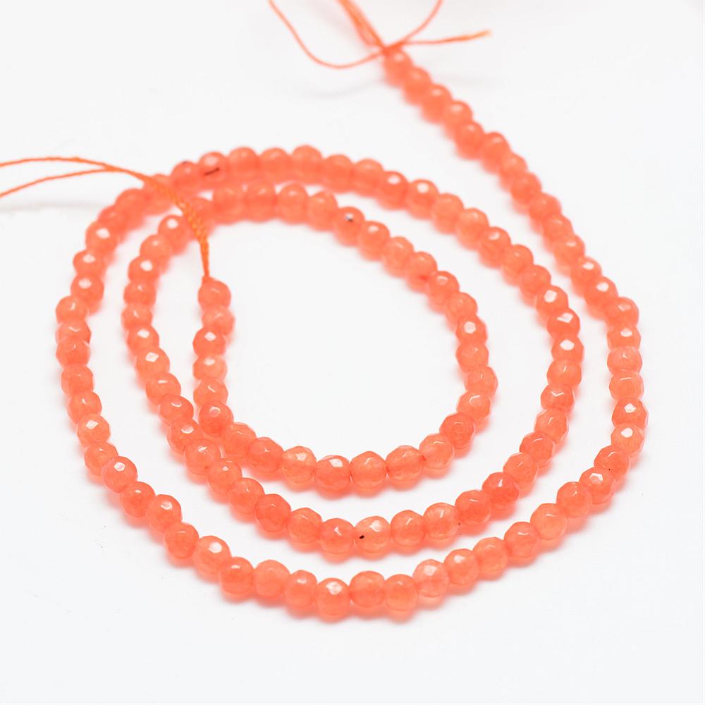 Kralen Facet Oranje 3mm- per ±9cm-Kralen-Kraaltjes van Renate