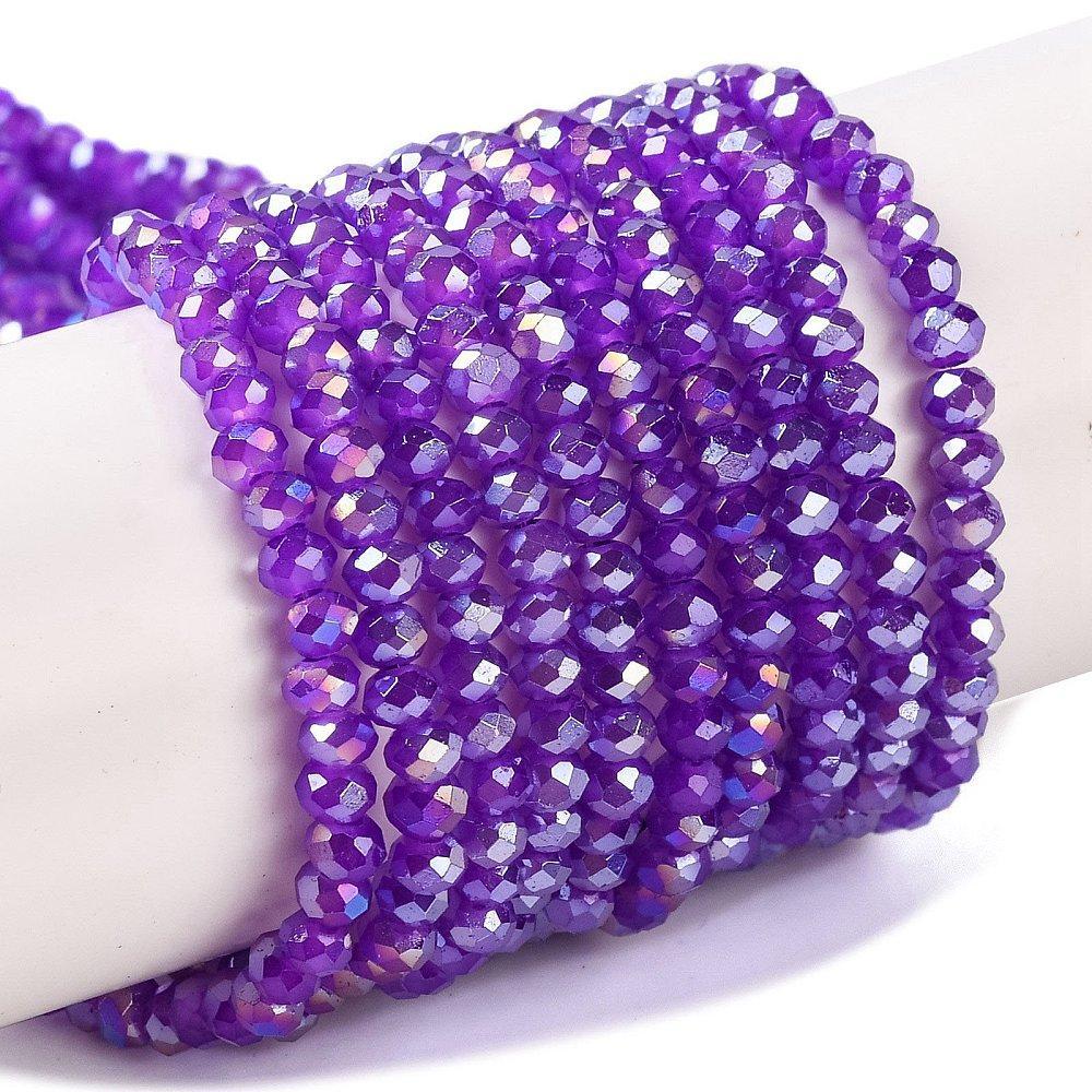 Kralen Facet Paars 3mm- per ±9cm-Kralen-Kraaltjes van Renate
