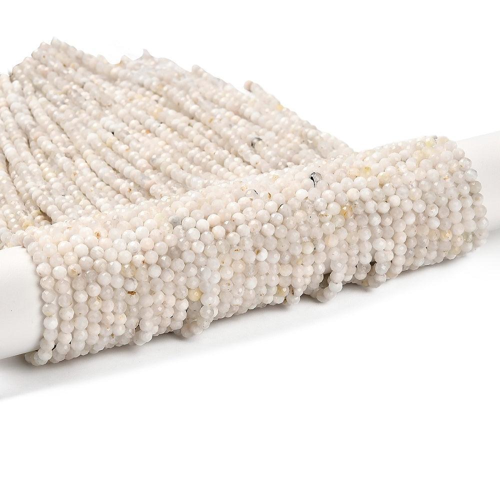 Kralen Facet Wit 3mm- per ±9cm-Kralen-Kraaltjes van Renate