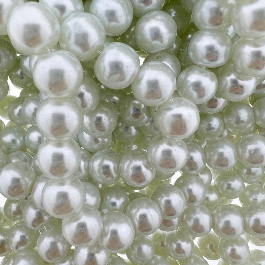 Hele streng glas parels wit 10mm - ±85 stuks-Kralen-Kraaltjes van Renate