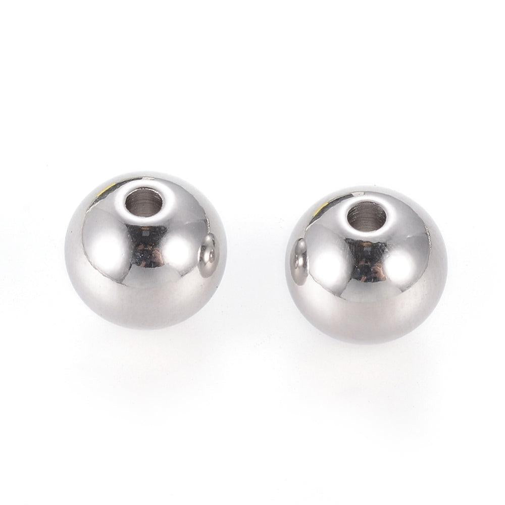 Kralen RVS Rond Zilver 8mm - per 10 stuks-Kralen-Kraaltjes van Renate