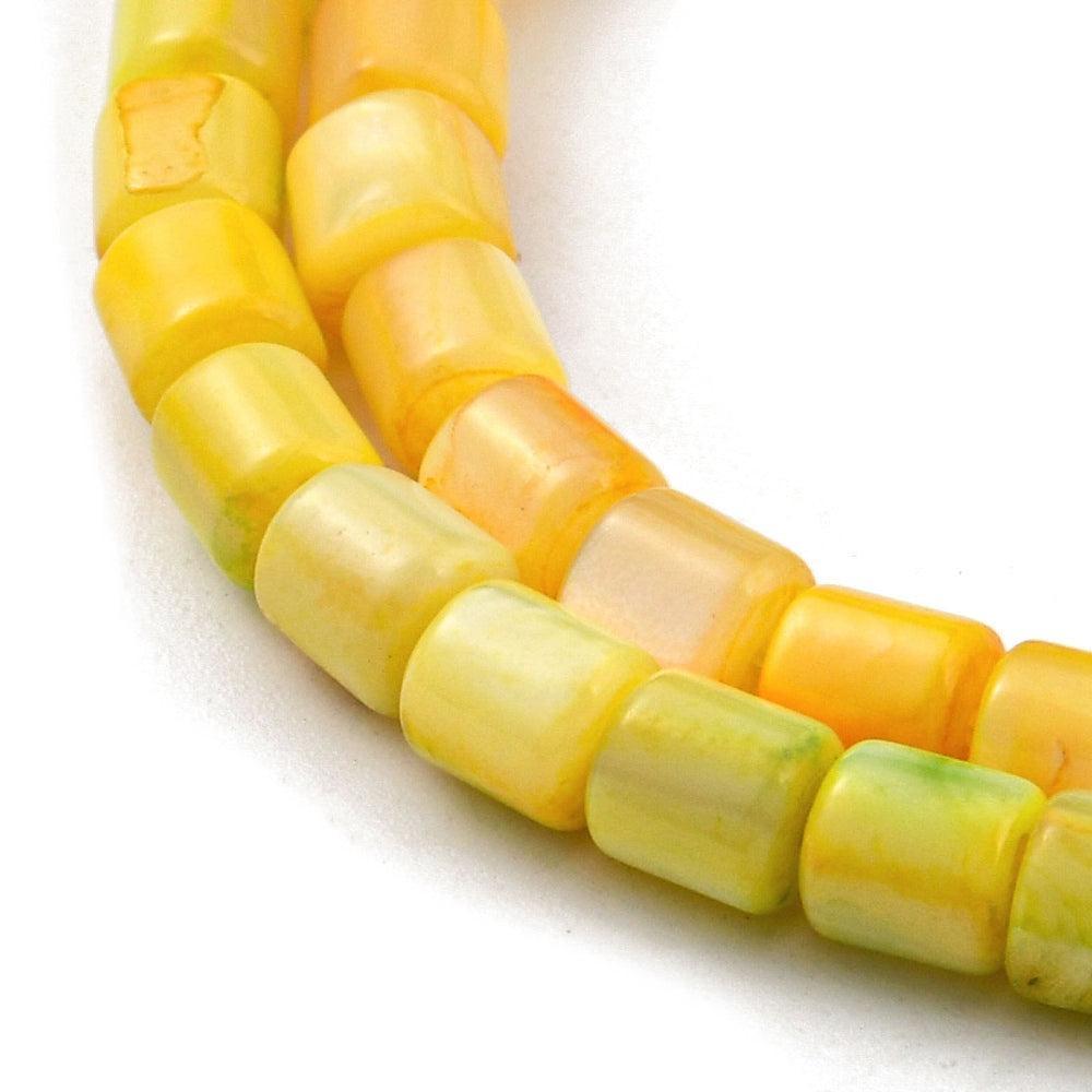 Kralen Schelp tube Geel 5.5x5mm- per stuk-Kralen-Kraaltjes van Renate