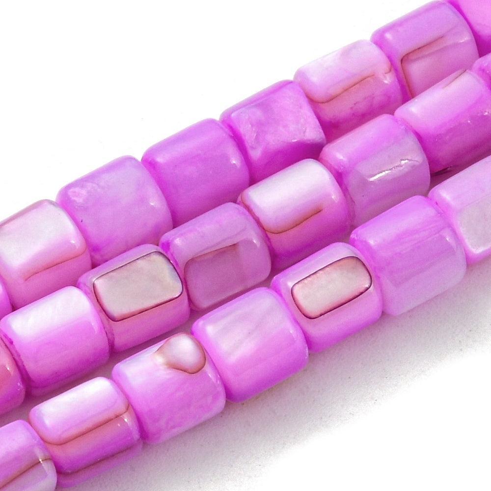 Kralen Schelp tube Magenta 5.5x5mm- per stuk-Kralen-Kraaltjes van Renate