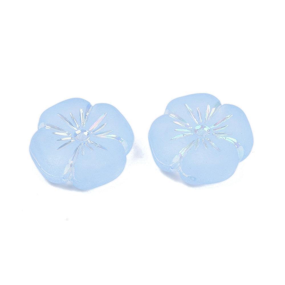 Kralen acryl Bloem Licht Blauw 20mm - 5 stuks-Kralen-Kraaltjes van Renate