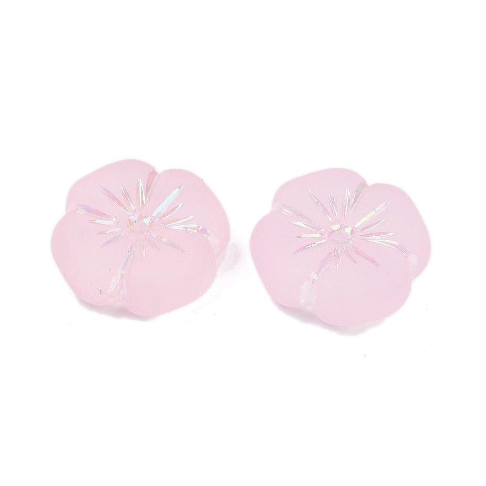 Kralen acryl Bloem Licht Roze 20mm - 5 stuks-Kralen-Kraaltjes van Renate