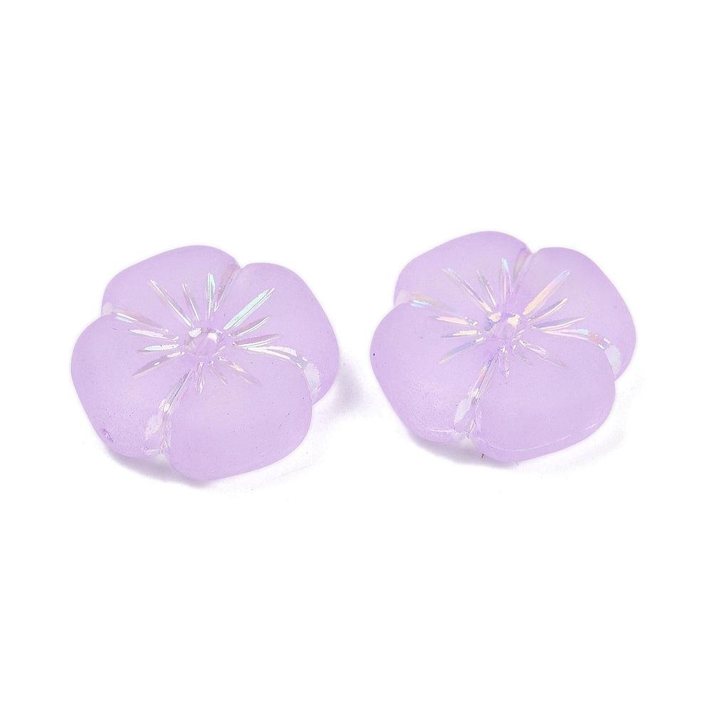 Kralen acryl Bloem Paars 20mm - 5 stuks-Kralen-Kraaltjes van Renate