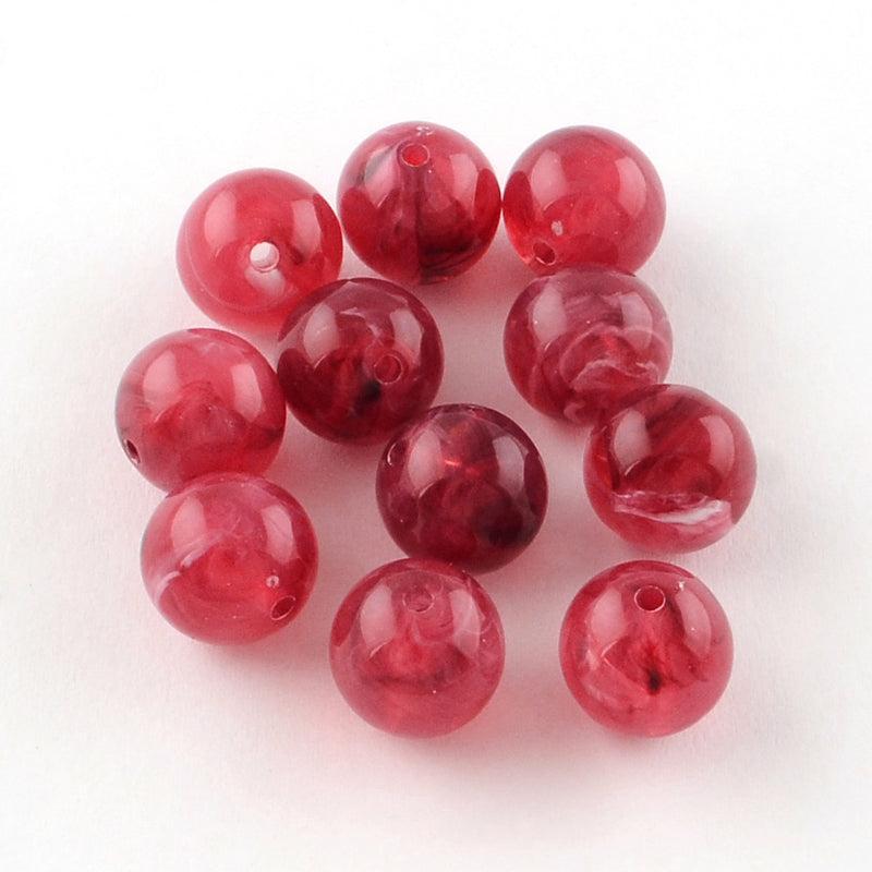 Kralen acryl rond rood 8mm- per 45 stuks-bedels-Kraaltjes van Renate