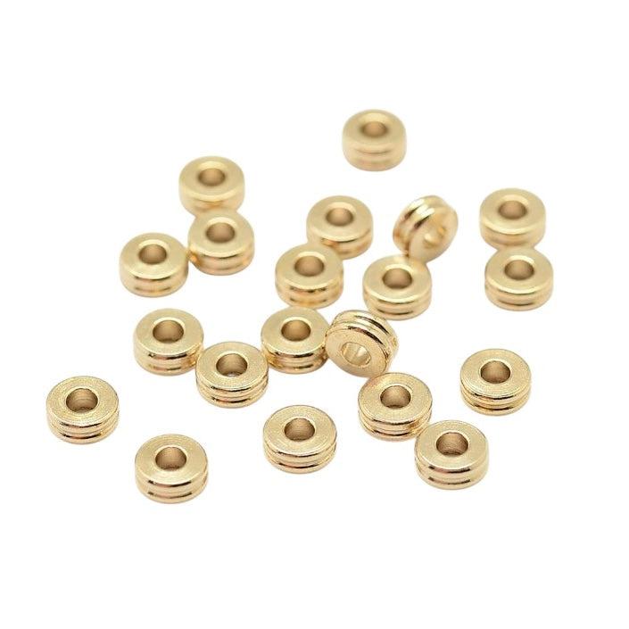 Kralen brass goud spacer 5x2mm - 20 stuks-Onderdelen-Kraaltjes van Renate