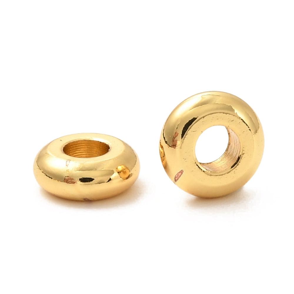 Kralen disc spacer 18K goud 6,5x2,5mm-bedels-Kraaltjes van Renate