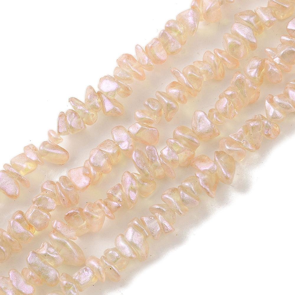 Kralen glas chips pink 4x8mm- per ±45 stuks-Kralen-Kraaltjes van Renate
