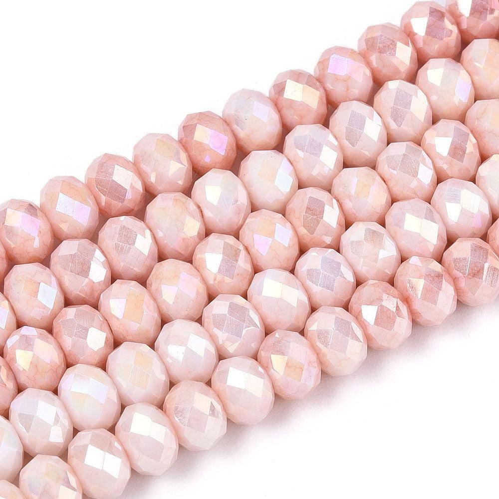 Glass beads zalm 6mm- per 25~28 stuks-Kralen-Kraaltjes van Renate