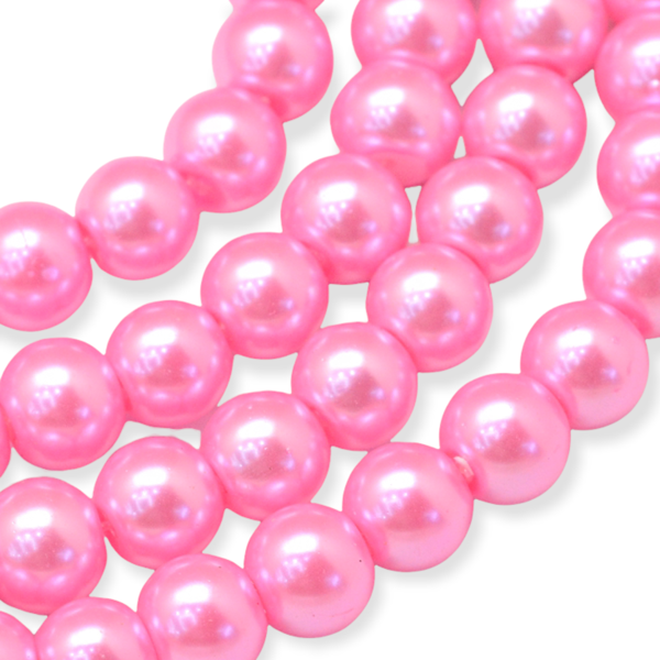 Streng glas parels Pink 6mm - ±140 stuks-Kralen-Kraaltjes van Renate