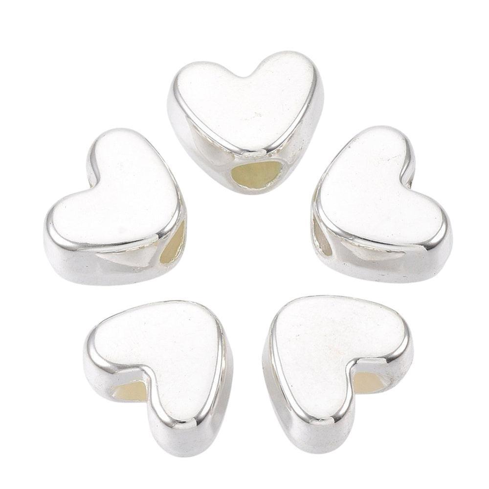 Acryl kralen hartje Zilver 11,5mm - 12 stuks-Kralen-Kraaltjes van Renate