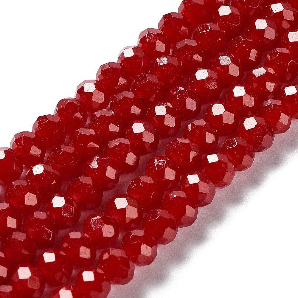 Kralen imitatie jade facet brown red 6x5mm- per 85 stuks-Kralen-Kraaltjes van Renate