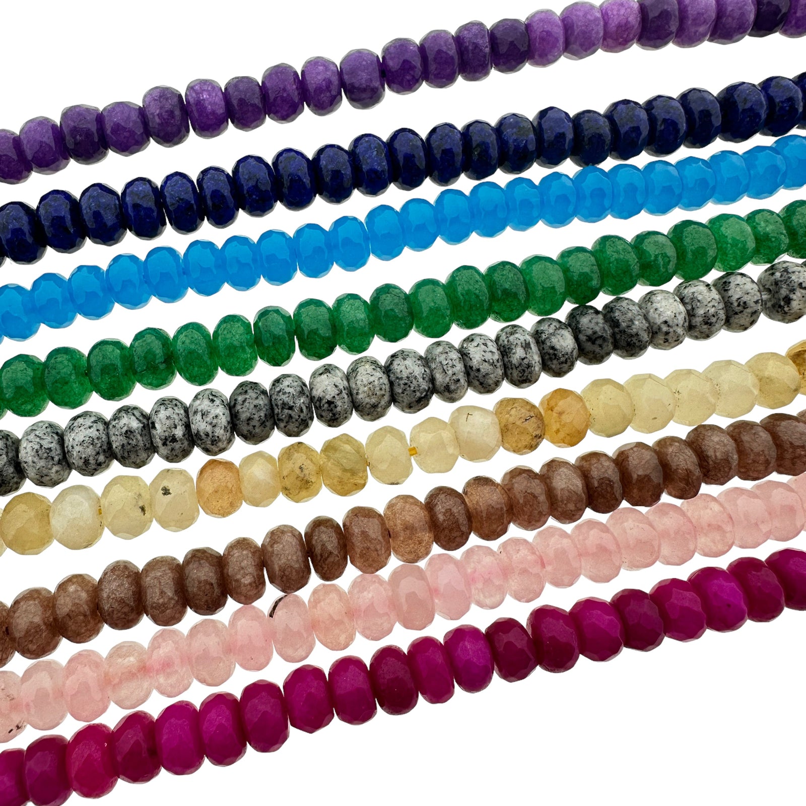 Kralen imitatie jade facet gekleurd 6x4mm- per stuk-Kralen-Kraaltjes van Renate