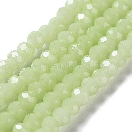 Kralen imitatie jade facet pale green 6x5mm- per 85 stuks-Kralen-Kraaltjes van Renate