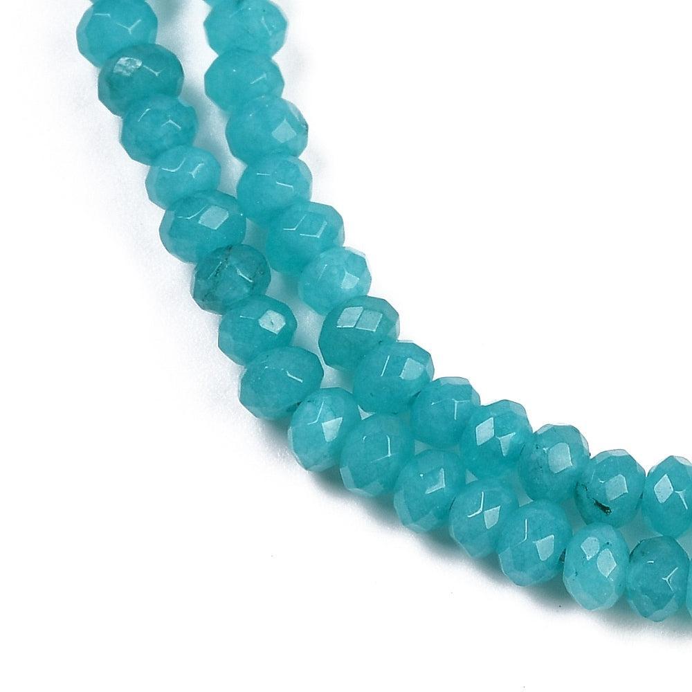Kralen jade cyan 4mm- per 15 stuks-Kralen-Kraaltjes van Renate