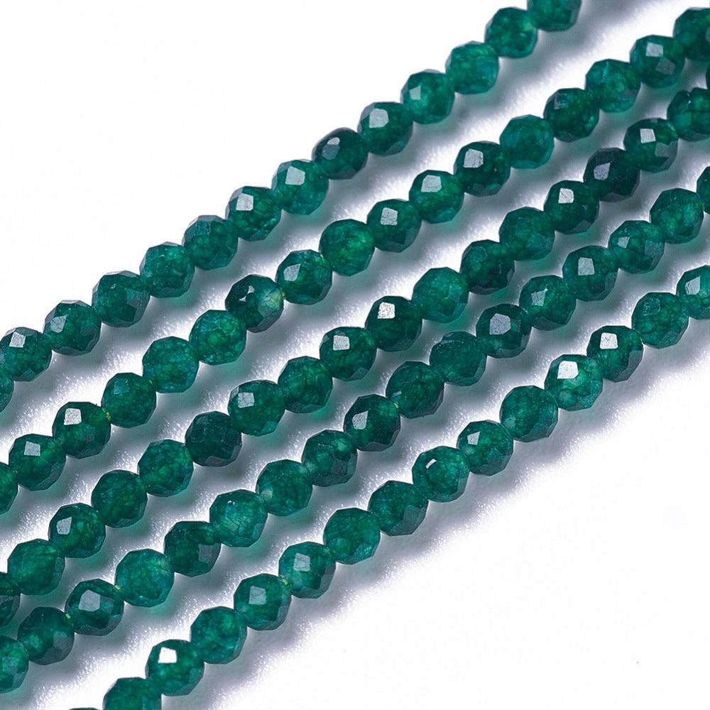 Kralen jade faceted groen 3x2,5mm- per ±28 stuks-Kralen-Kraaltjes van Renate